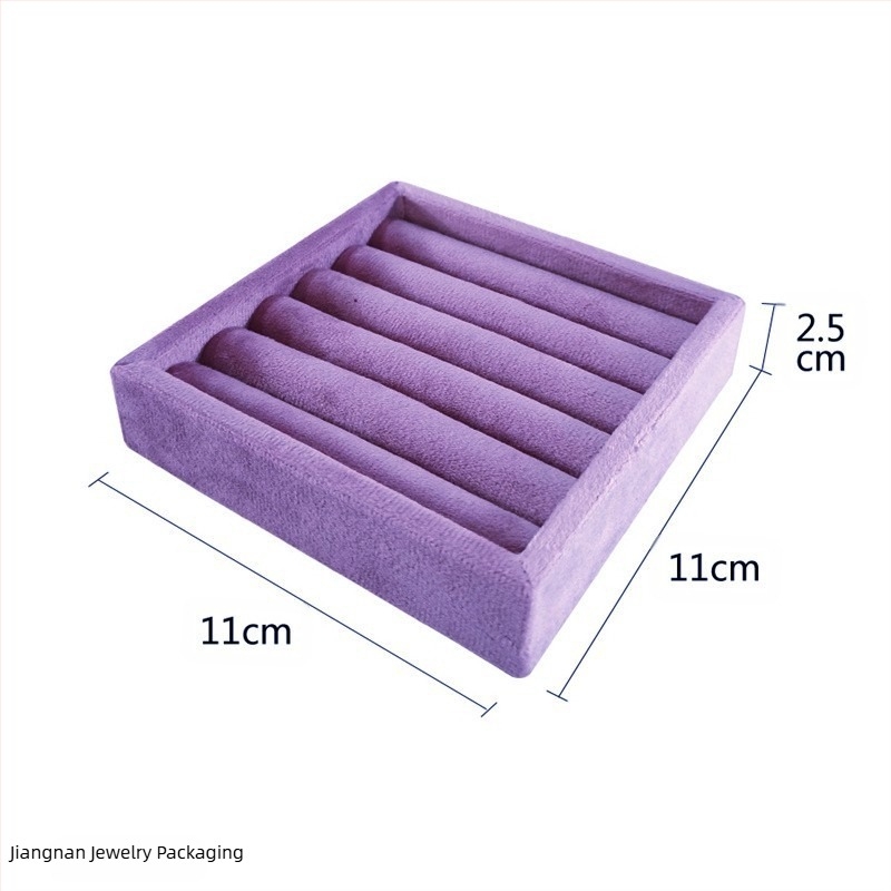 Tavă portabilă de afișare a inelelor cu husă de catifea dantelată, stil artistic, organizator pentru sertar de bijuterii — primăvara 2025