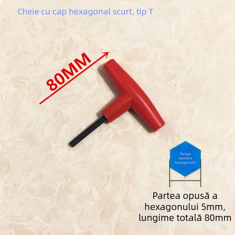 Cheie Allen în formă de T, cu extensie de mâner, din oțel carbon înalt