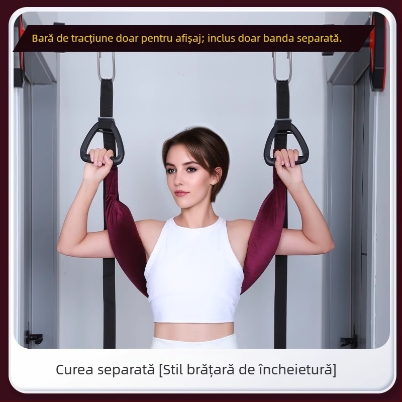 Curea de tracțiune lombară cu curea pentru gât, pentru întindere la domiciliu – bară unică, suport pentru protruzia discului