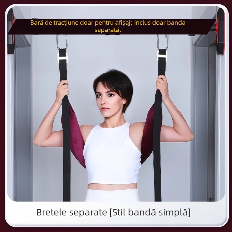 Curea de tracțiune lombară cu curea pentru gât, pentru întindere la domiciliu – bară unică, suport pentru protruzia discului
