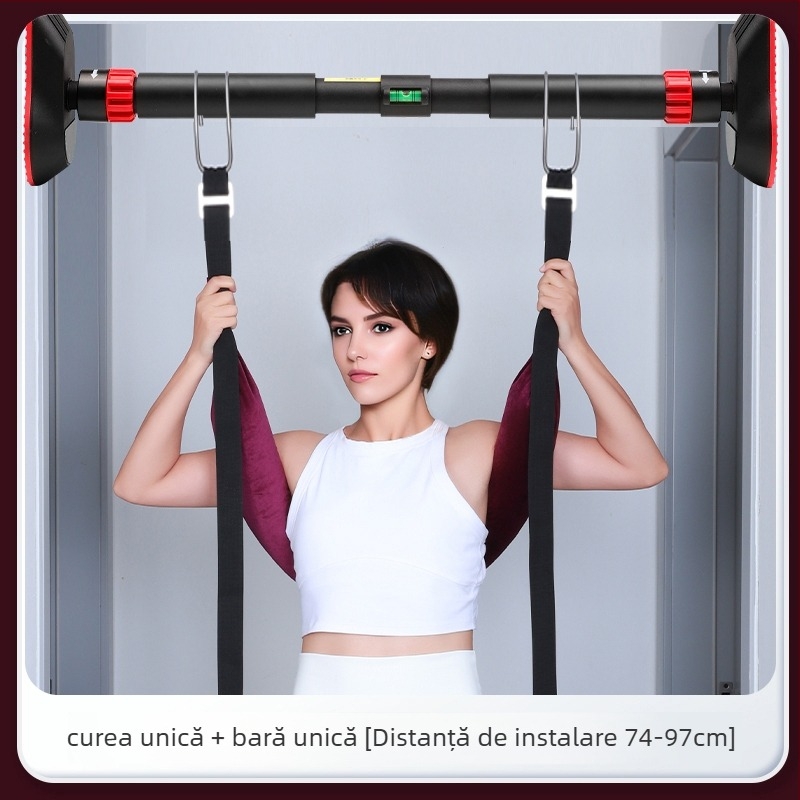 Curea de tracțiune lombară cu curea pentru gât, pentru întindere la domiciliu – bară unică, suport pentru protruzia discului