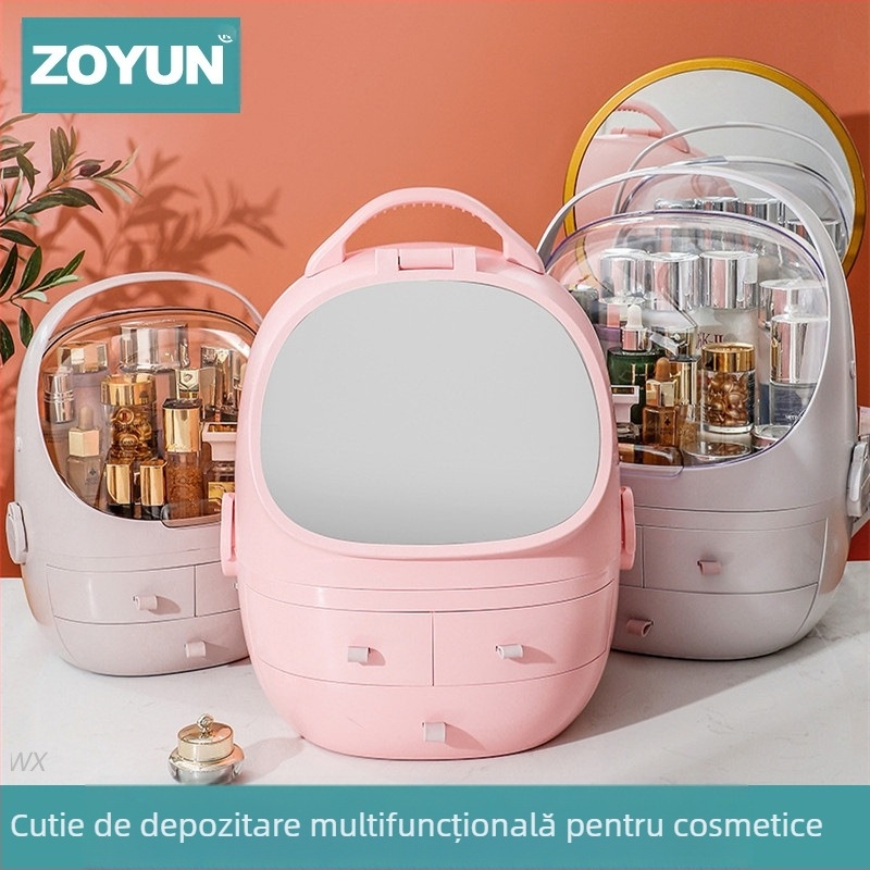 Cutie de depozitare pentru birou cu capac, plastic PS+ABS, capacitate 35 L, model 1zy580804586006, potrivită pentru cosmetică și alte accesorii