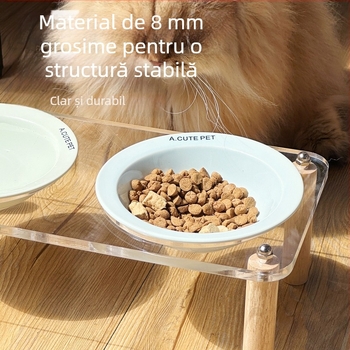 Vas ceramic pentru pisici, vas dublu, picioare înalte, antișoc