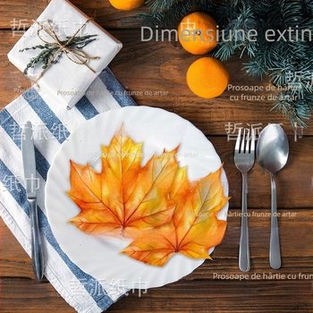 Șervețel cu formă de frunză de arțar pentru petrecere pentru copii, 2-ply, 20 de foi, pulpă de lemn virgin, calitate de primă clasă, imprimare logo disponibil