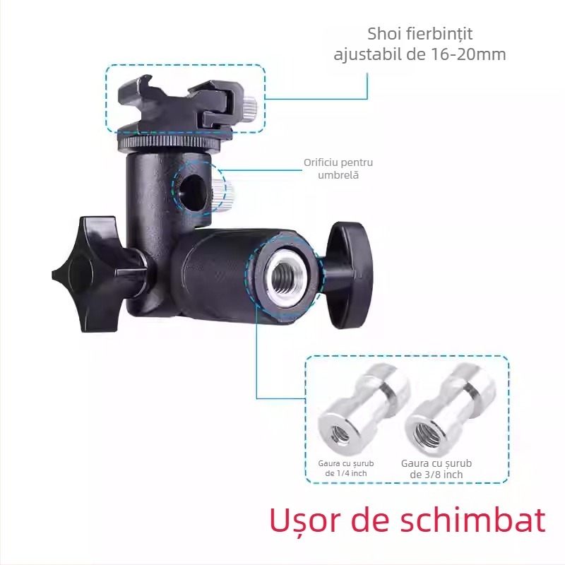 Suport lampă tip E, suport metal pentru bliț, stativ de iluminare pentru echipamente foto