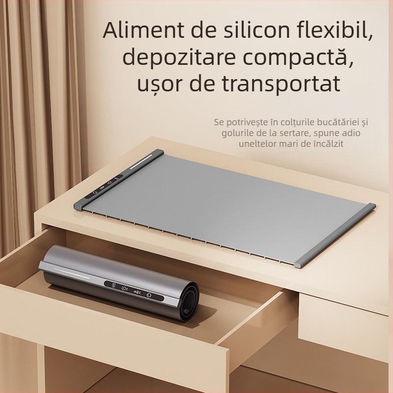 Spade A Placă de încălzire din silicon – platou de servire portabil, izolat, pentru mâncăruri calde, 500W, 220V, 1kg, personalizabil