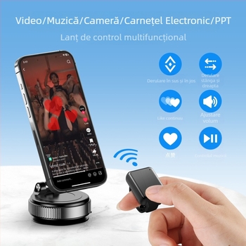 Inel Bluetooth pentru telefon cu telecomandă BW906, ABS, Bluetooth 5.3, 6 g