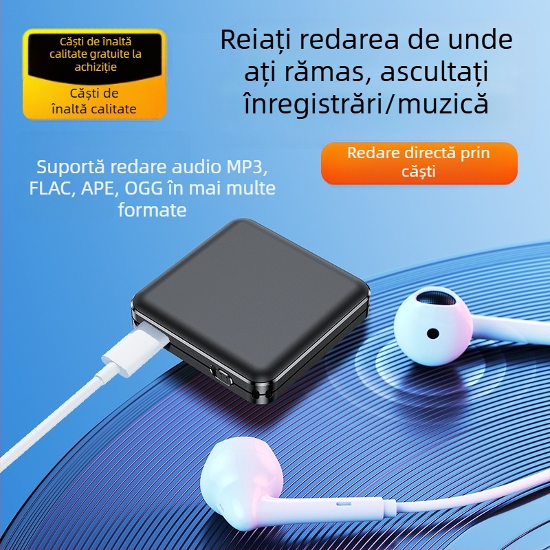 MP3 player nou cu înregistrator încorporat, USB 2.0, înregistrare WMA, 16/32/64/128GB stocare, până la 160 de ore de înregistrare