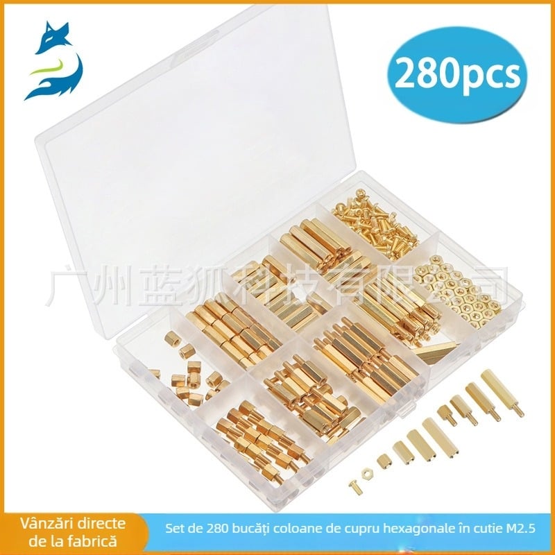 Blue Fox distanțiere hexagonale din cupru, 280 buc., Gradul A, GB900-88, cupru și aliaje de cupru