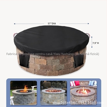 Acoperire pentru foc de exterior | rotund, impermeabil, poliester, stil modern minimalist, set combinat (Poliester; Stil modern minimalist; Set combinat; Personalizare disponibilă)