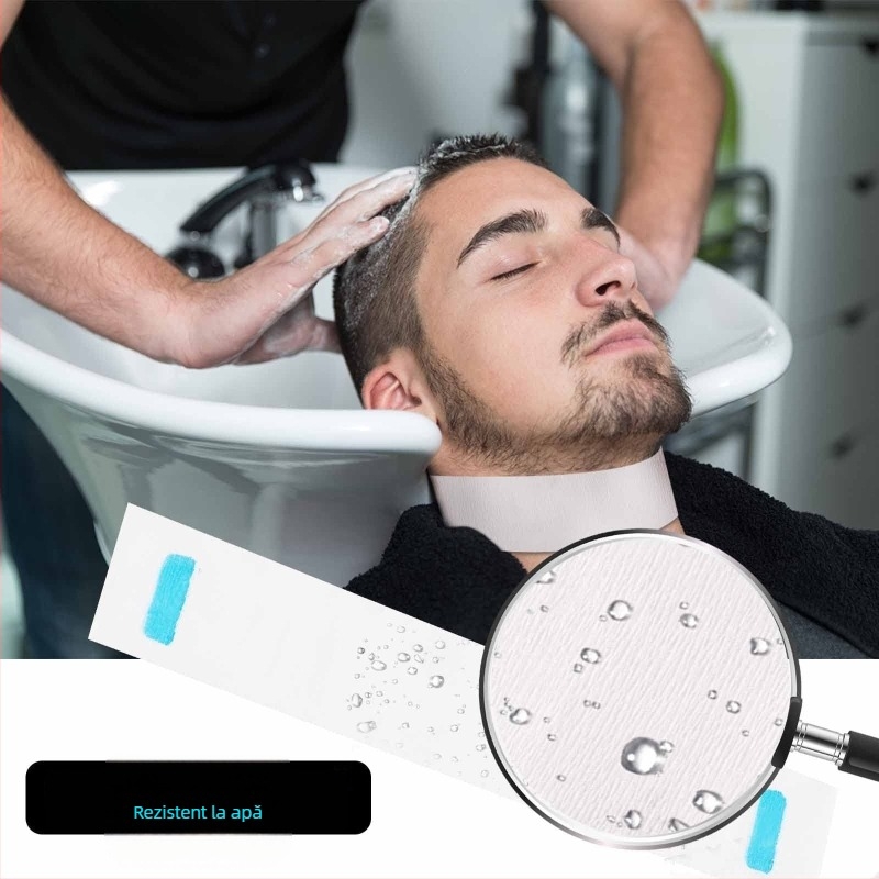 Foaie de protecție a gâtului pentru tuns, de unică folosință – material: hârtie; origine: Guangzhou; export cross-border exclusiv; potrivit pentru utilizare generală
