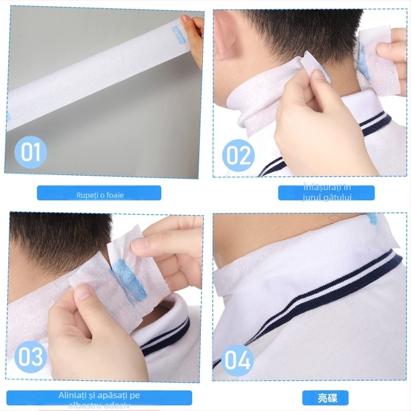 Foaie de protecție a gâtului pentru tuns, de unică folosință – material: hârtie; origine: Guangzhou; export cross-border exclusiv; potrivit pentru utilizare generală