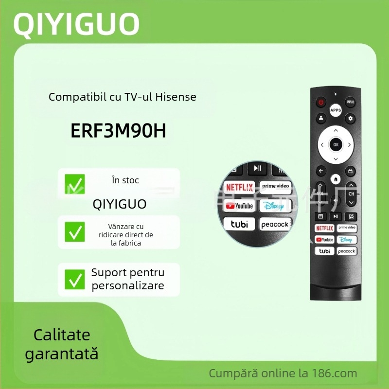 Telecomandă ERF3M90H pentru versiunea infrared HISEN – rază 8-12 m, compatibil cu televizorul, QIYIGUO