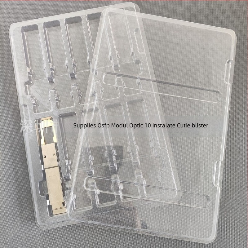 QSFP modul optic — cutie blister pentru 10 bucăți (Cod produs: Qsfp10; Material: PET; Grosime perete: 0.7; Diametru interior: 19; Diametru exterior: 128)