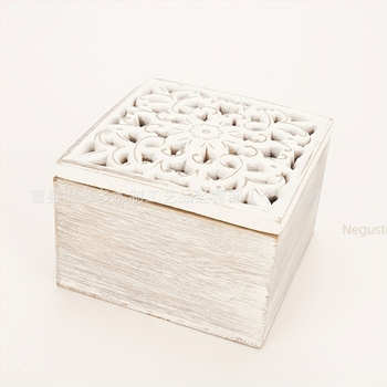 Cutie de depozitare din lemn pentru birou, decorativă, cu ornamente gravate, pentru organizare