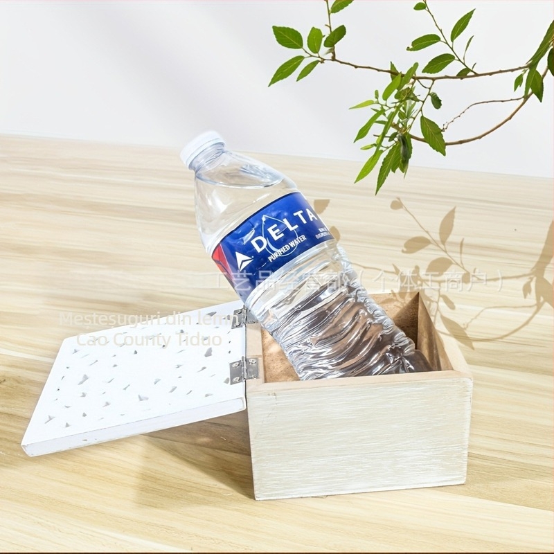 Cutie de depozitare din lemn pentru birou, decorativă, cu ornamente gravate, pentru organizare