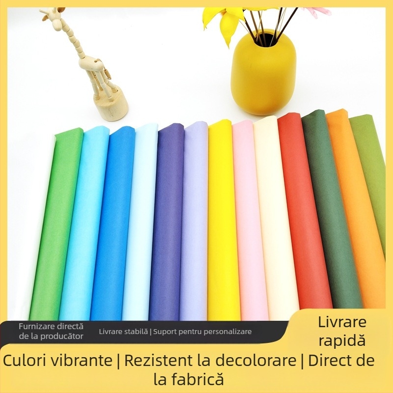 Hârtie subțire în foi pentru buchete cadou — 400 de foi pe pachet, 17 g/m², hârtie minimalistă simplă pentru hobbyuri, personalizare disponibilă