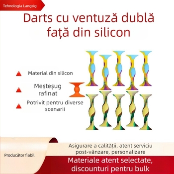 Set de darts cu ventuze din silicon bidirecționale - LSG