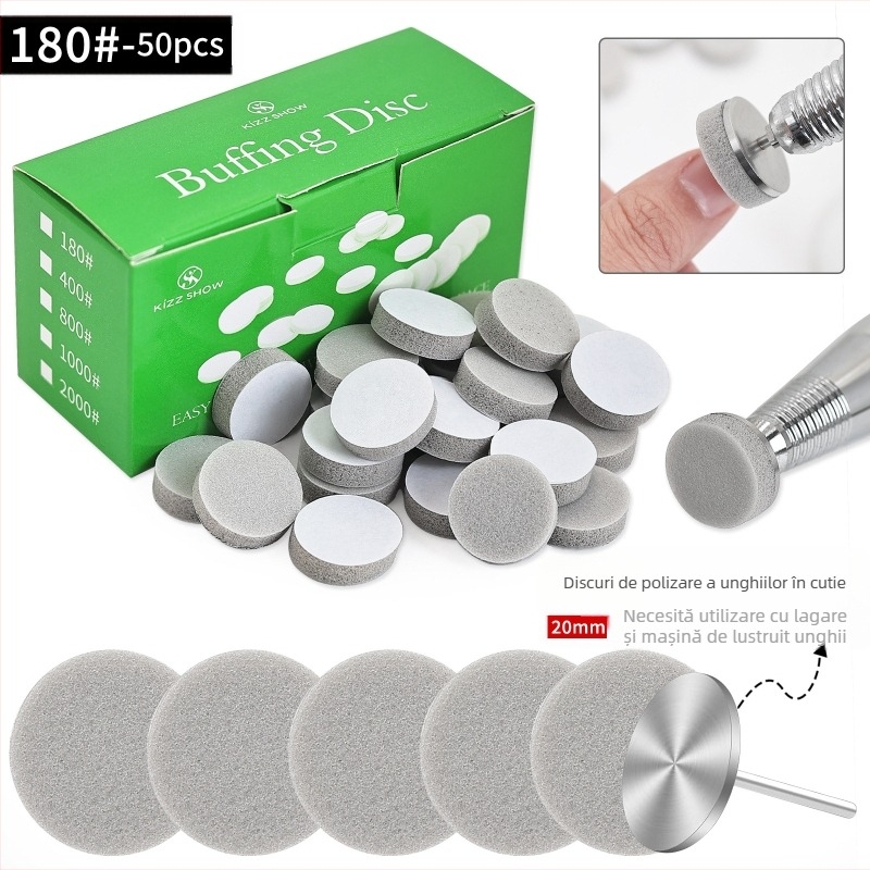 Bureți de polizare pentru unghii din burete – burete elastic, stil mini, 50 buc, cu bandă abrazivă
