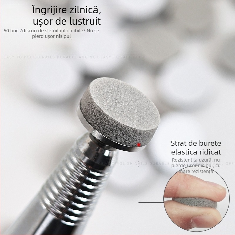 Bureți de polizare pentru unghii din burete – burete elastic, stil mini, 50 buc, cu bandă abrazivă