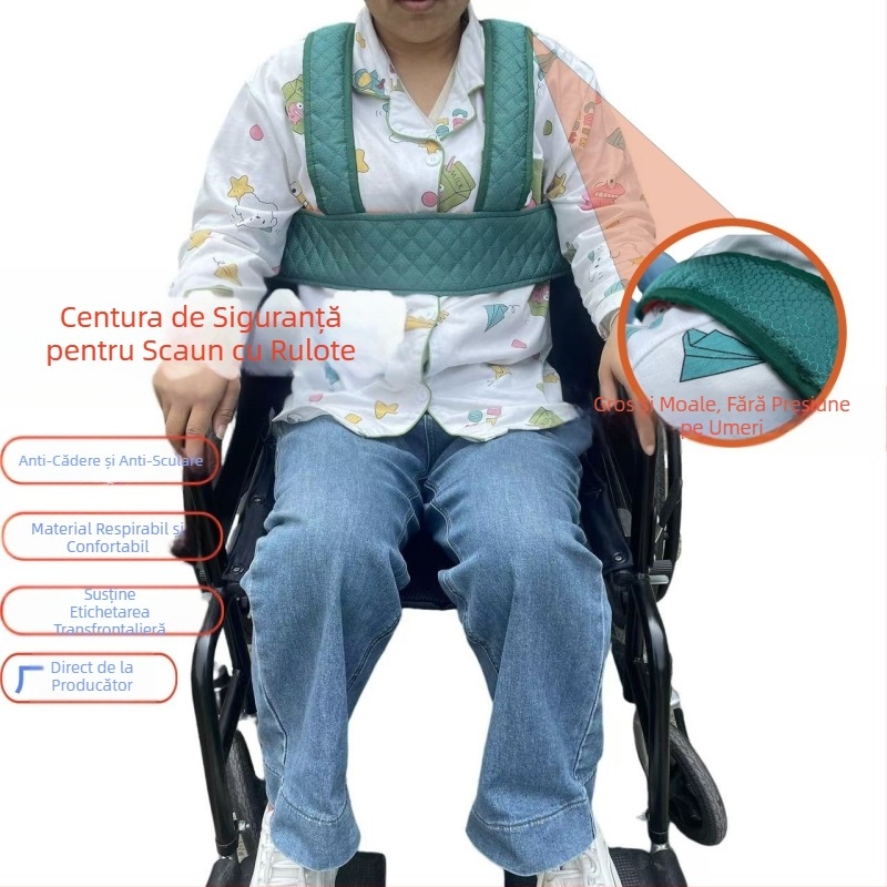 Centură de siguranță pentru scaun cu rotile, pentru talie, material poliester, model C004, garanție 12 luni