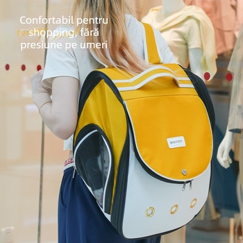 Rucsac pentru pisici - elegant, versatil și comod pentru ieșiri; Material: textil; Potrivit pentru pisici; Categorie: cuiburi și cuști pentru animale de companie