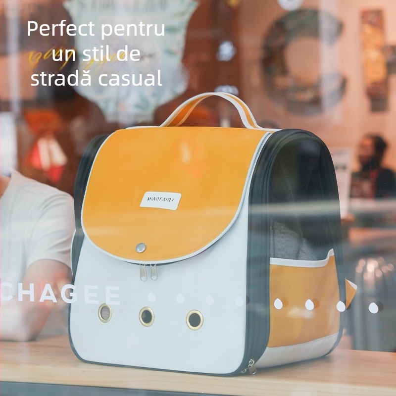 Rucsac pentru pisici - elegant, versatil și comod pentru ieșiri; Material: textil; Potrivit pentru pisici; Categorie: cuiburi și cuști pentru animale de companie