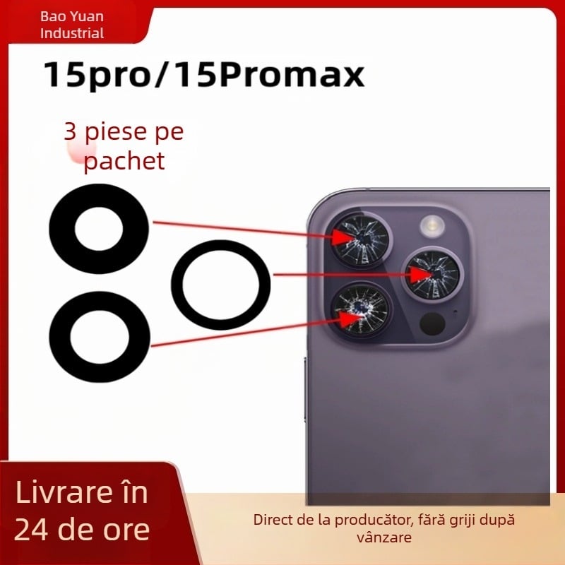 Sticlă obiectiv cameră spate pentru Apple iPhone 15 Pro / 15 Pro Max, model 15Pro-15PM