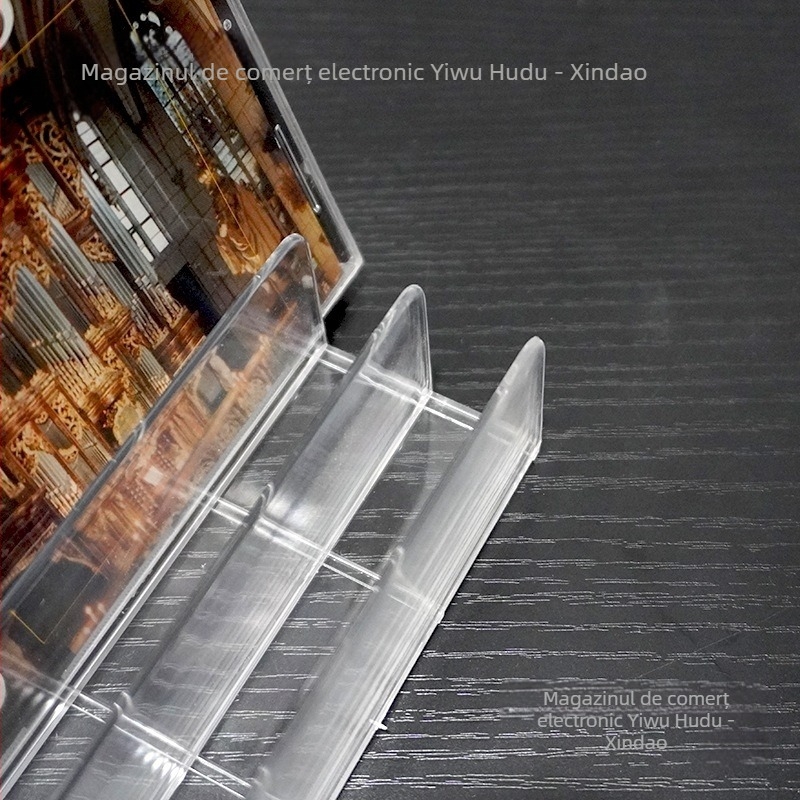 Suport CD din acrilic transparent, 6 etaje, pentru birou, cu compartimente multiple