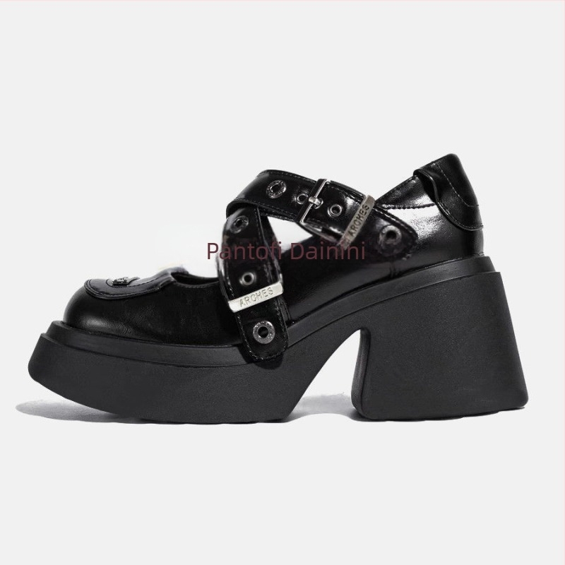 Pantofi Mary Jane cu partea superioară din Ultrafiber Leather, respirabili, curea T-Bar, talpă din cauciuc spumă