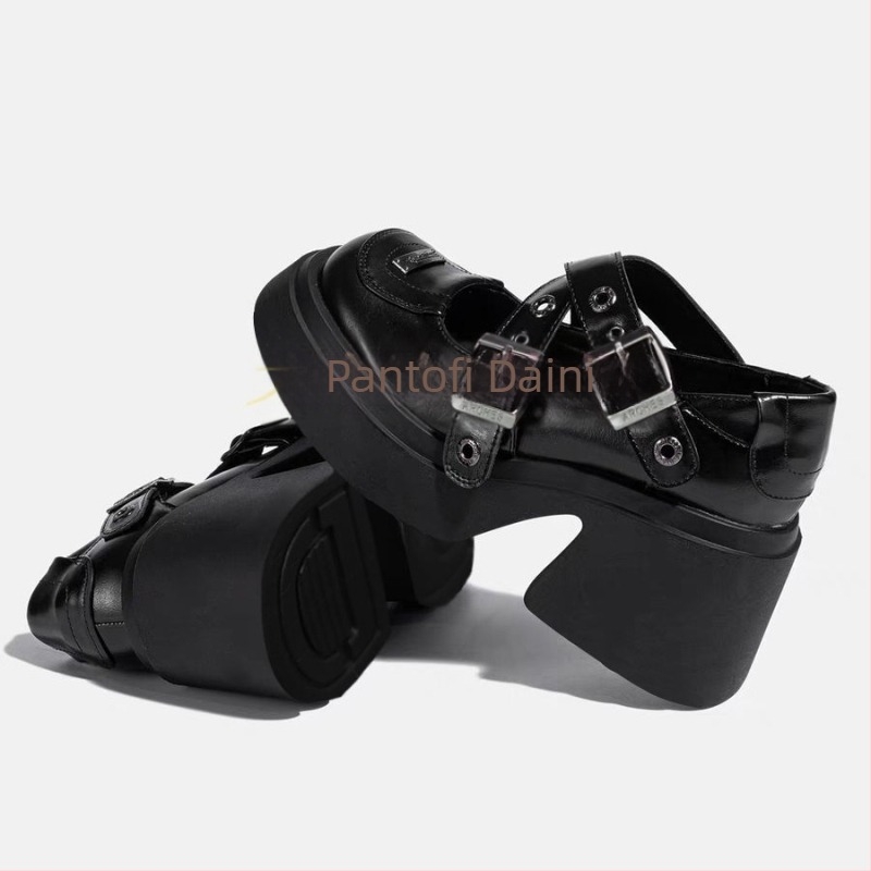 Pantofi Mary Jane cu partea superioară din Ultrafiber Leather, respirabili, curea T-Bar, talpă din cauciuc spumă