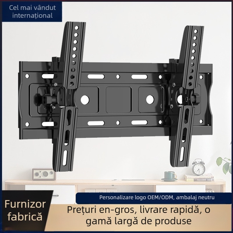 Suport TV solid pentru perete, braț reglabil, din oțel laminat la rece, model C42J, 1,85 kg