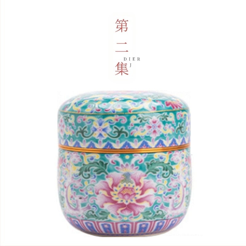Borcan pentru frunze de ceai Second Collection — ceramică, pictat manual, etanș, stil Chinezesc Nou