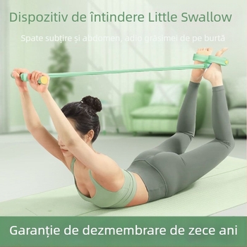 Tensionator elastic pentru antrenament abdominal cu tensiune pedală – latex, frânghie de tensiune