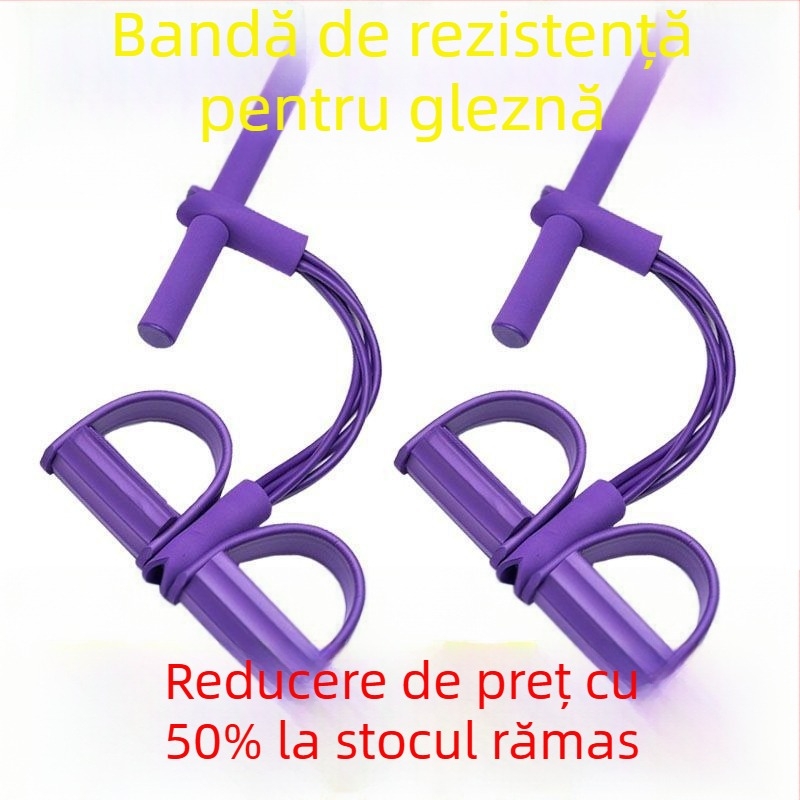 Tensionator elastic pentru antrenament abdominal cu tensiune pedală – latex, frânghie de tensiune