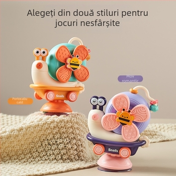 Jucărie de liniștire pentru bebeluși, melc rotativ cu design drăguț de desene animate, mușcabilă și calmantă