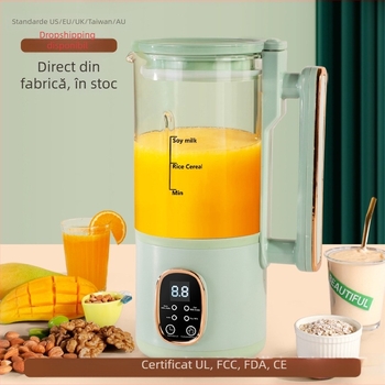 Mașină pentru lapte de soia – complet automată, fără fierbere, fără filtru; corp din sticlă, 500 W, 220 V, 500–1000 ml, auto-curățare, păstrarea căldurii, control tactil