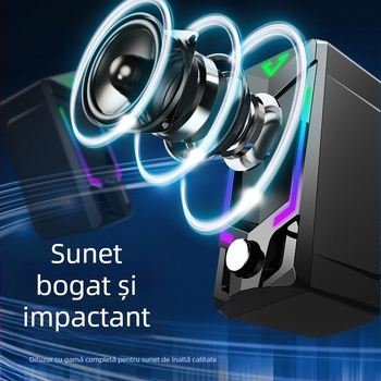 SADA V-150 boxe PC, cu două difuzoare, intrare 3,5 mm, Bluetooth 5.0, 30 Hz–15 kHz, SNR ≥ 60 dB