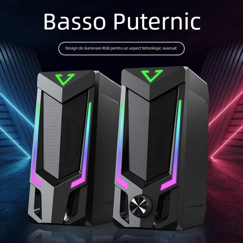 SADA V-150 boxe PC, cu două difuzoare, intrare 3,5 mm, Bluetooth 5.0, 30 Hz–15 kHz, SNR ≥ 60 dB