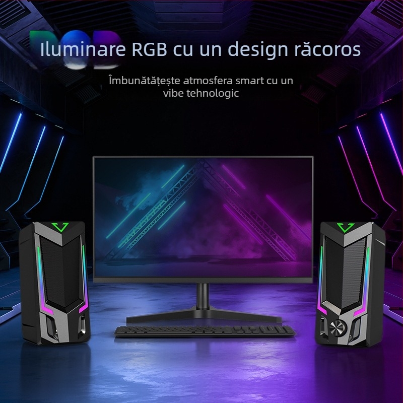 SADA V-150 boxe PC, cu două difuzoare, intrare 3,5 mm, Bluetooth 5.0, 30 Hz–15 kHz, SNR ≥ 60 dB