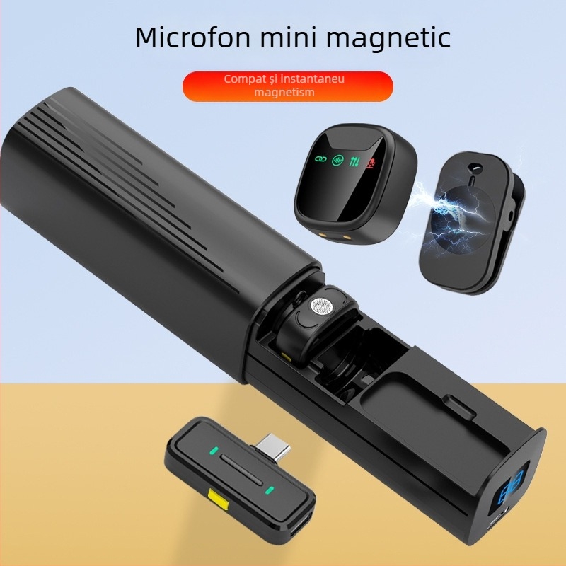 H26 Microfon lavalier pentru live streaming, Omnidirecțional, 20Hz-20kHz, SNR ≥60dB, baterie încorporată, Bluetooth 5.3, autonomie 3–6 ore