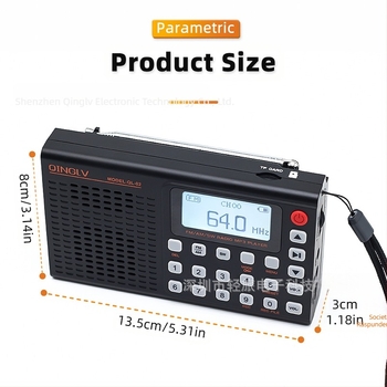 Radio Bluetooth cu bandă completă FM/AM/SW, înregistrare, afișare versuri, MP3 suport