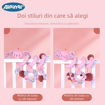 Jucărie pluș pentru pat și cărucior – oglindă, BB Call, zornăitoare; 0-3 ani; Model 24688A