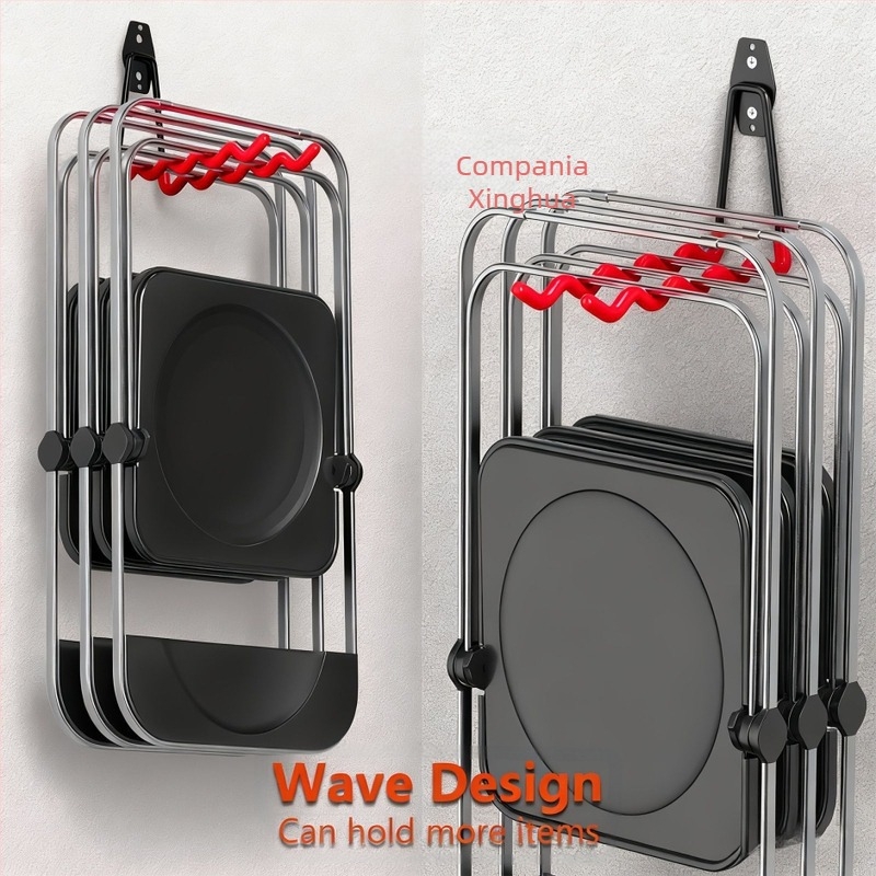 Cuier metalic de perete pentru depozitare țevi de apă și unelte, cârlig dublu, stil minimalist modern, capacitate peste 30 kg