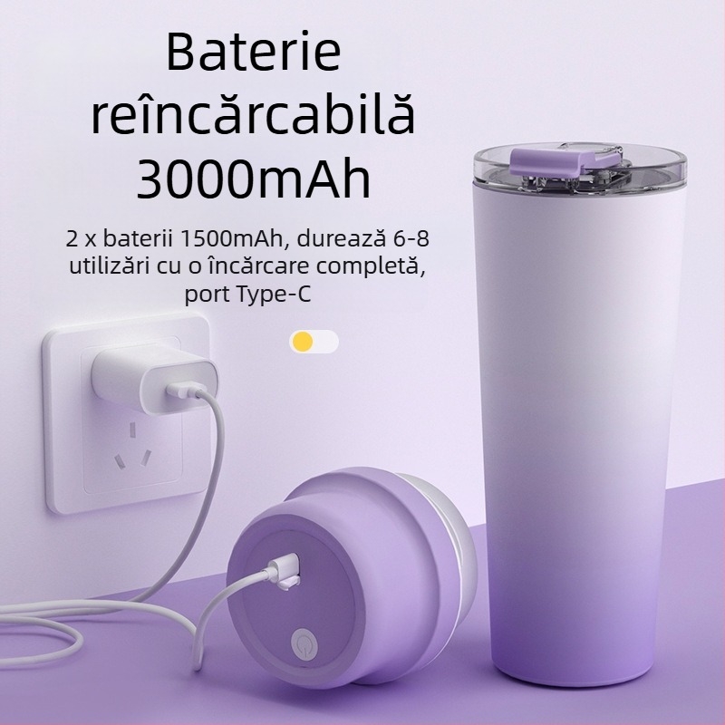 Pahar pentru sucuri cu izolație și baterie încorporată, 60W, capacitate 601–800 ml, 22 001 RPM și peste