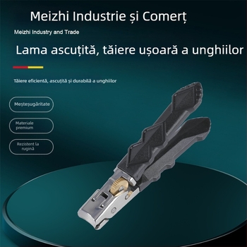 Clește de unghii din oțel inoxidabil, două piese, deschidere de 180°, gură lată, configurație duală: tăiere înclinată și plată