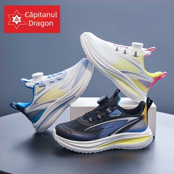 Pantofi sport pentru băieți cu cataramă rotativă, din piele artificială, antiderapant și rezistenți la uzură, talpă MD