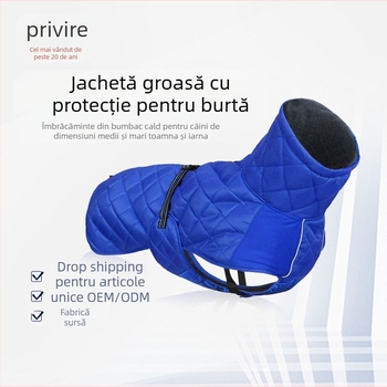 ASMPET Palton pentru câine din bumbac Peach Skin – cu căptușire, pentru toamnă/iarnă, îmbrăcăminte pentru animale de companie