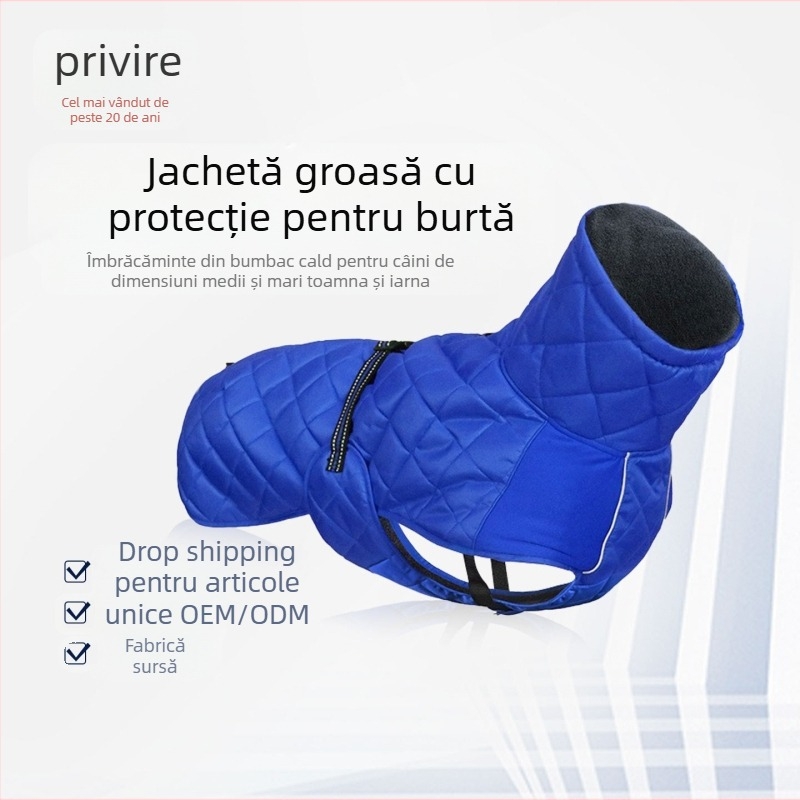 ASMPET Palton pentru câine din bumbac Peach Skin – cu căptușire, pentru toamnă/iarnă, îmbrăcăminte pentru animale de companie