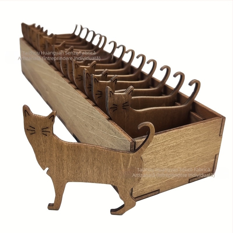 Set de bobine din lemn cu animale - Basswood, SZ000452, Yizidao, ornament în stil american